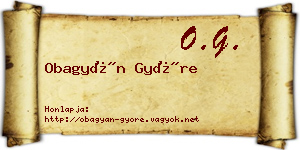 Obagyán Györe névjegykártya